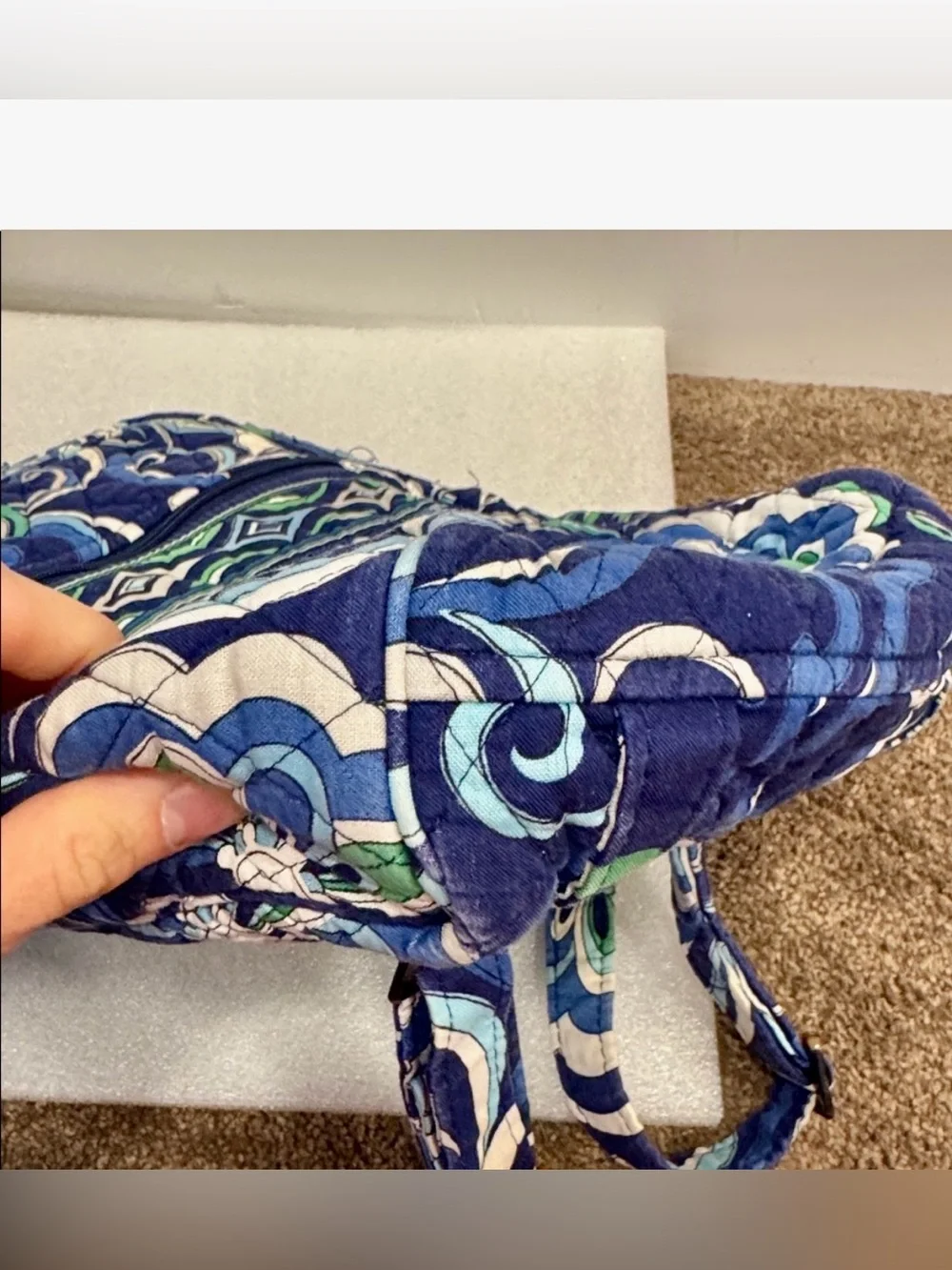 Vera Bradley Navy Floral Quilted Backpack